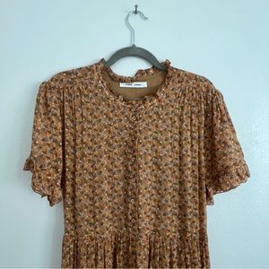 Samsøe Samsøe Orange Floral Dress with Pockets size XL
